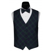 Black Watch Scottish Tartan Plaid Vest and Bow Tie Set
